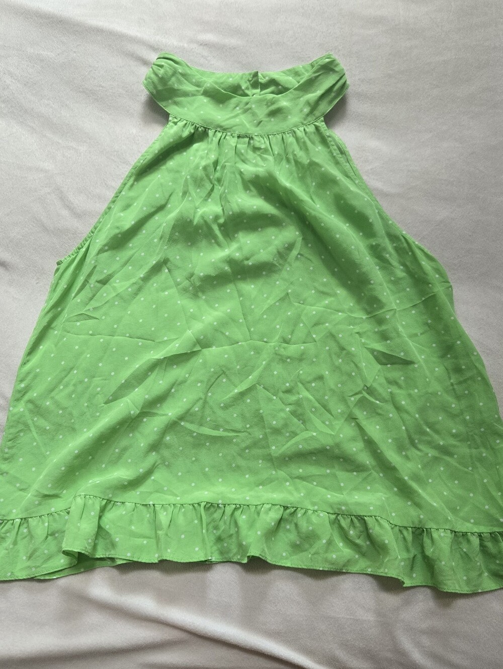 Lilly Pulitzer Green Silk Polka Dot Halter Tank Size XL